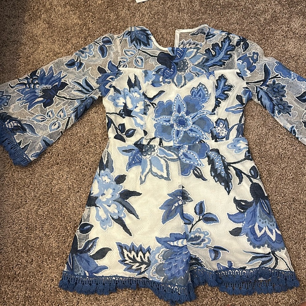 Boutique Blue floral romper